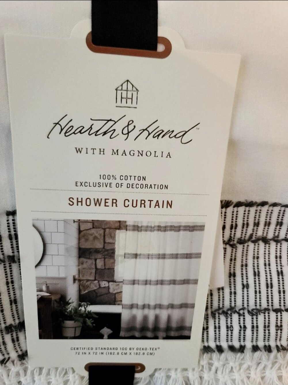 Hearth & Hand with Magnolia Gray Textured Stripe Shower Curtain
